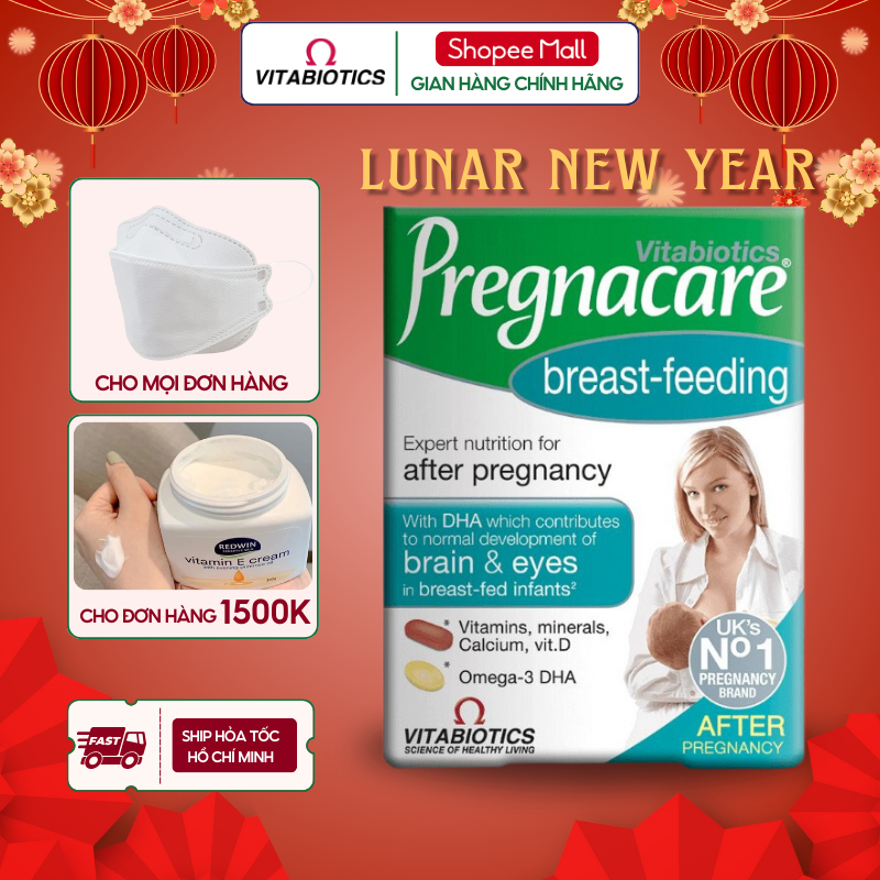 Vitamin tổng hợp Pregnacare Breastfeeding sau sinh giúp lợi sữa, tăng cường các dưỡng chất cho mẹ và bé hộp 84 viên
