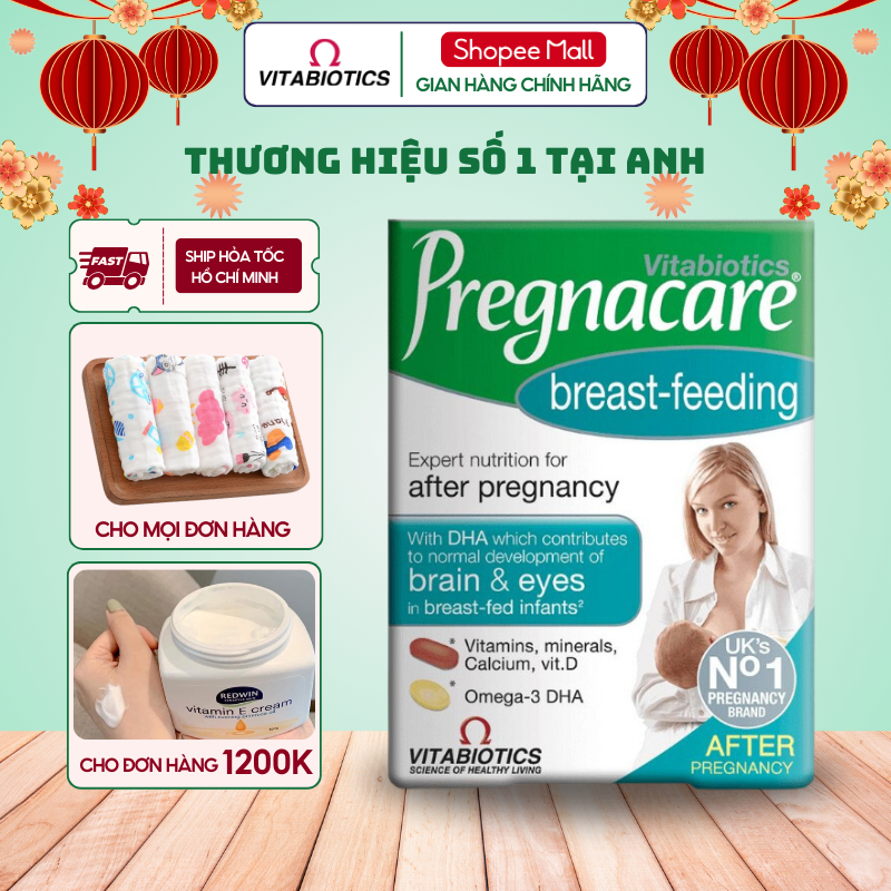 Vitamin sau sinh Pregnacare Breastfeeding Vitabiotics bổ sung dưỡng chất cho sữa mẹ hộp 84 viên của Anh
