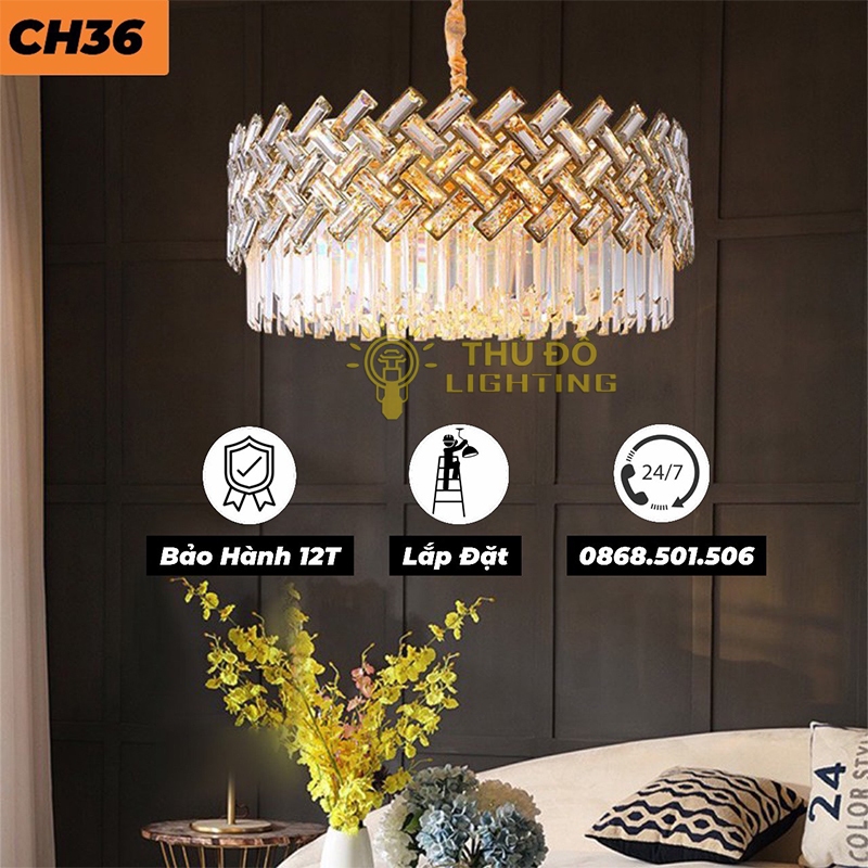 Đèn Chùm Pha Lê 882003 Trang Trí Phòng Khách, Phòng Ngủ, Phòng Bếp - Bảo Hành 12 Tháng