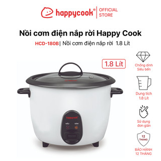 Nồi cơm điện nắp rời 1.8l happycook, hcd-180b