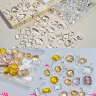 Đá khối pha lê trắng -mix màu dành cho Nail