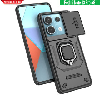 Ốp lưng Redmi Note 13 Pro 5G / Poco X6 nắp trượt che camera kiên giá đỡ mặt lưng cao cấp