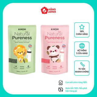Nước rửa bình và rau quả Kmom chiết xuất từ tự nhiên tạo bọt và không tạo bột Hàn Quốc dạng túi, chai 500ml - Chính hãng