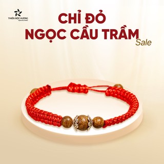 Vòng tay trầm hương chỉ đỏ may mắn Ngọc Cầu Trầm THIÊN MỘC HƯƠNG thành công giàu sang hạnh phúc