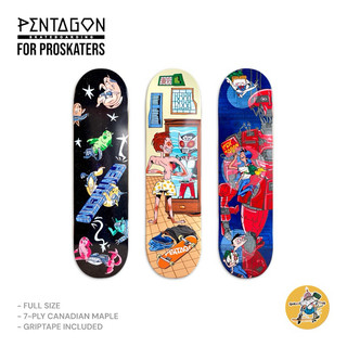 Mặt ván lẻ Pentagon có kèm mặt nhám, mặt ván cao cấp Pentagon Pro Decks