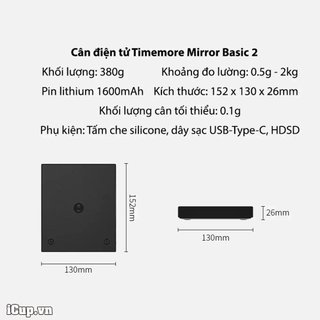 Cân điện tử Timemore Basic 2 bản nâng cấp 2024, bản nhập khẩu chính hãng