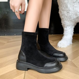  Giày boot nữ Martin Thể Thao Da Lộn Mũi Tròn Phong Cách Hàn Quốc - Buyplus.Pht.Store 