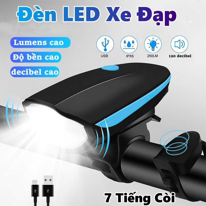 Đèn xe đạp thể thao LED T6 chống nước tuổi thọ pin, đèn trước siêu sáng 5 chế độ
