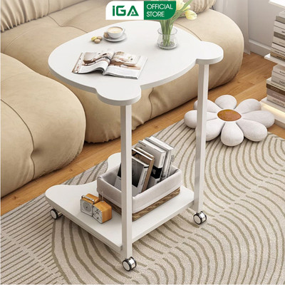 Bàn phụ sofa, bàn cafe họa tiết mặt mèo dễ thương decor phòng cực xinh thương hiệu IGA - Gm117