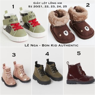 [FORM NHỎ] Giày cổ cao có lót lông HM JAPAN/ US chính hãng size 20/21, 22, 23, 24, 25