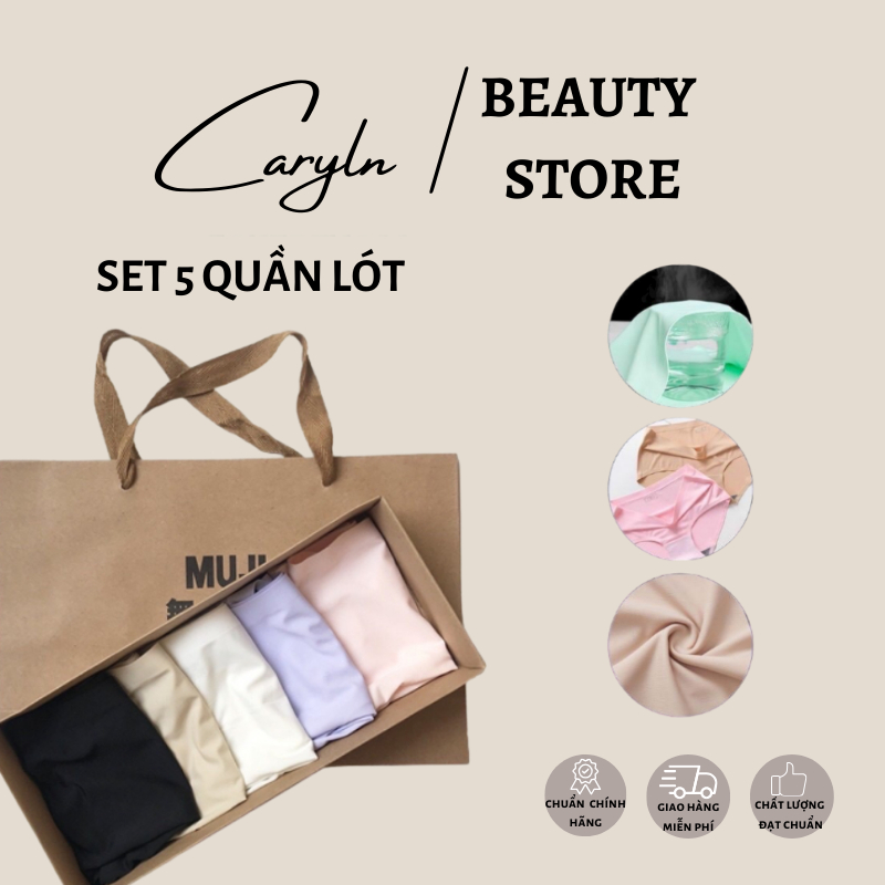 Set 5 Quần Lót Nữ - Cotton Muji Kháng Khuẩn Xuất Nhật