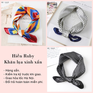 KHĂN LỤA QUÀNG CỔ, BĂNG ĐÔ, TẾT TÓC KÍCH THƯỚC 60x60 CM MÃ SỐ V2 - 1 - 2 - 3 -