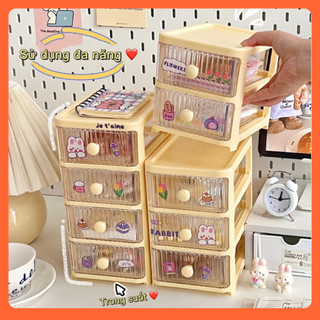 Tủ nhựa mini để bàn đựng đồ dùng học tập xinh xỉu, hộp bút decor học sinh có ngăn kéo đa năng giá rẻ