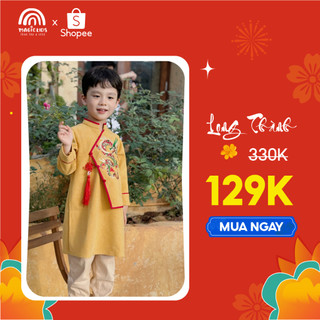 Áo dài bé trai size đại 40kg Magickids áo dài Tết 2024 thêu rồng chất text nhung mềm mịn cho bé từ 12-35kg AD23019