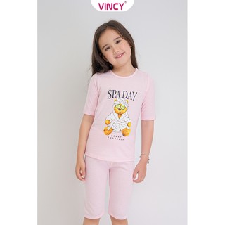 Bộ đồ thun lửng bé gái vincy ktl017w11