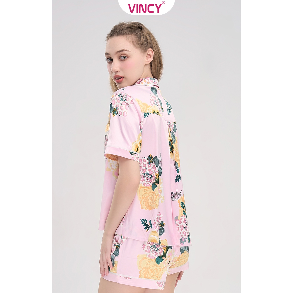 Bộ Đồ Short Satin Nữ Vincy BSS110W21