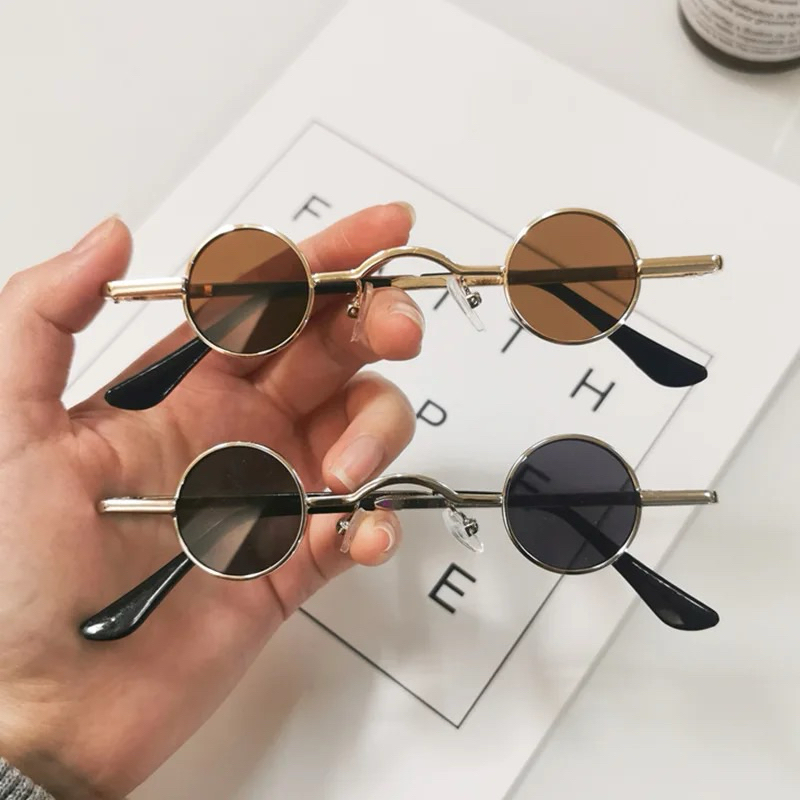 Kính Mát Gọng Tròn Mini Phong Cách Cổ Điển Cổ trang Cho Nam Và Nữ
