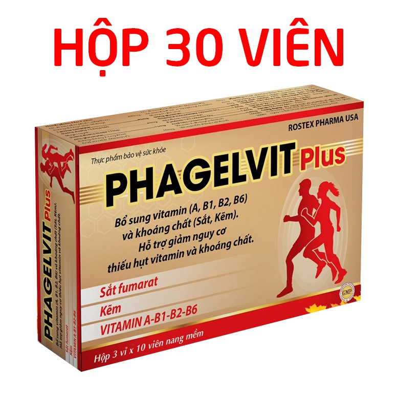 Viên uống vitamin tổng hợp Phamagel Plus tăng cường sức khỏe - 30 viên [Phamagel Plus Hộp 30 viên]