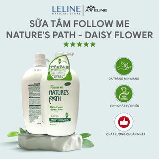 Sữa tắm dưỡng trắng da thiên nhiên Nhật Bản Follow Me Nature's Path - Daisy Flower với tinh chất hoa cúc thơm dễ chịu.
