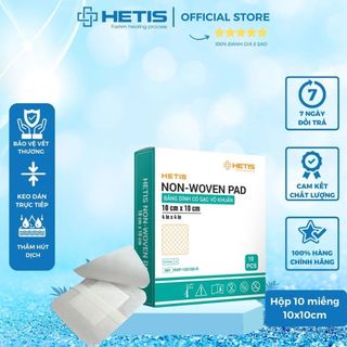 Set 10 miếng Băng dính có gạc vô khuẩn dán bảo vệ vết thương HETIS Non-Woven Pad (Nhiều size) HNP