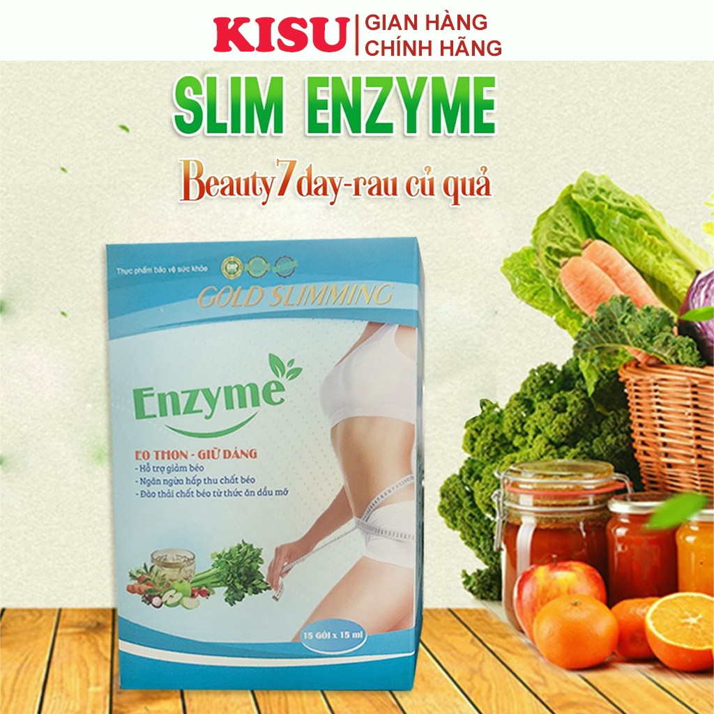Enzyme Giảm cân Gold Slimming, giảm cân an toàn hiệu quả từ rau củ quả bảo vệ sức khỏe (Hộp 30 gói)