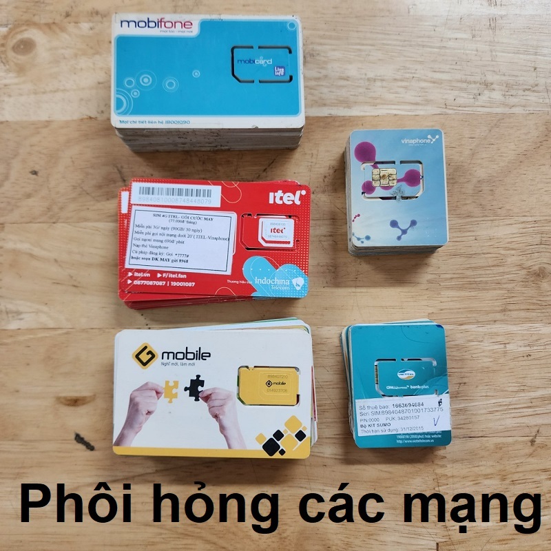 Sim hỏng Viettel, Vina, Mobi, Vietnamobile, Gmobile, iTel