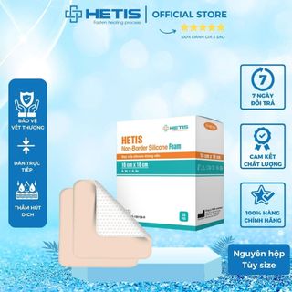 Hộp 10 miếng Gạc xốp Silicone không viền HETIS Non-Border Silicone Foam (Nhiều size)