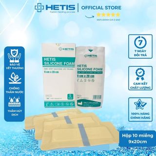 Miếng Gạc xốp Silicone vô trùng HETIS Silicole Foam - Gạc chăm sóc vết thương