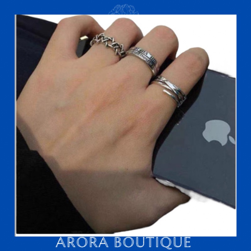 Set 3 nhẫn unisex thời trang - Arora boutique