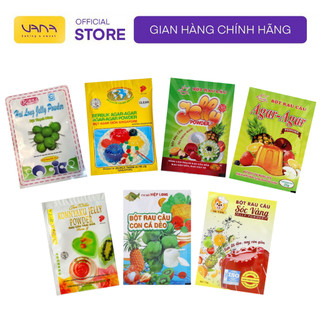 BỘT LÀM THẠCH DẺO (JELLY), THẠCH GIÒN (AGAR), BỘT RAU CÂU CON CÁ, HOÀNG YẾN, KONNYAKU, SÓC VÀNG CÁC LOẠI