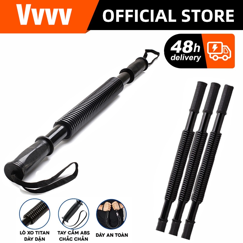 Gậy lò xo tập cơ tay 20kg 30kg 40kg 50kg 60kg Phòng chống rỉ sét tập thể dục tại nhà