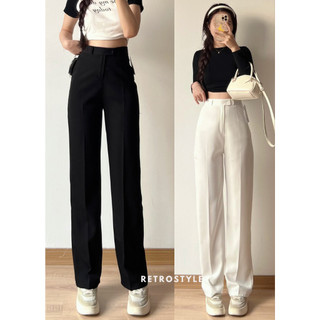 Quần ống rộng lưng cao chất tuyết mưa - Retrostyle - Q09_P0K1