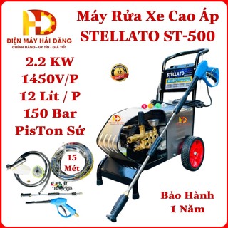 Máy rửa xe cao áp stellato st-500.2.2 kw .piston sứ 18mm. áp 150bar.lõi sứ cao cấp.bh 12 tháng