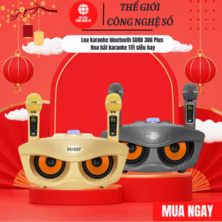 Loa Bluetooth karaoke SDRD SD 306 Plus bản 2020 đa năng, Loa kèm 2 micro hát karaoke Không dây- Phiên Bản Nâng Cấp lọc