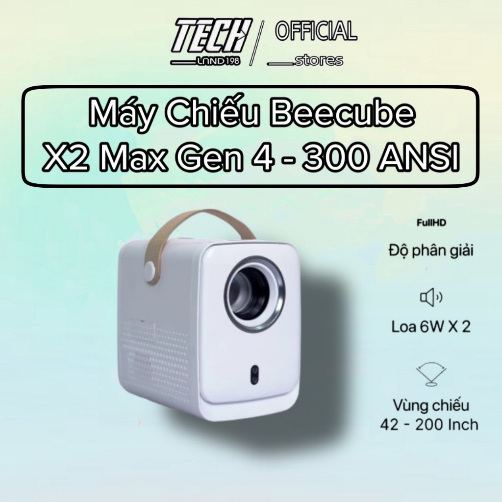 Máy Chiếu Mini BeeCube X2 MAX gen 4  model 2023  - FULL HD 1080 tặng màn chiếu và giá đỡ 700k