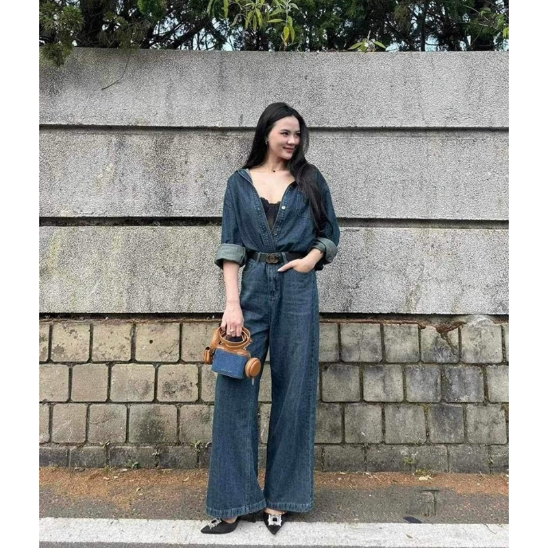 Set Bộ Jeans Áo Sơ Mi Quần Suông Ống Rộng SB6127 - TVXQC