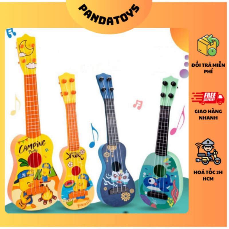 Đàn ukulele cầm tay nhân vật hoạt hình màu sắc đa dạng cho bé