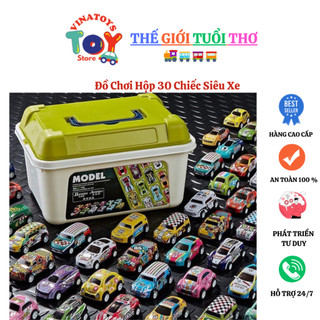 Đồ Chơi Hộp 30 Chiếc Siêu Xe Ô Tô Cho Bé VINATOYS, Chất Liệu Hợp Kim Chạy Cót Kèm Hộp (Đủ Màu Sắc Kiểu Dáng)