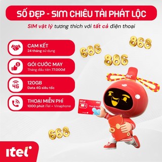 Sim itel số đẹp chiêu tài phát lộc 686/668/868 - cam kết 24 tháng sử dụng gói may