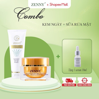 Combo Sữa Rửa Mặt + Kem Ngày Zenny Giúp Dưỡng Trắng Chống Nắng Hiệu Quả Cho Làn Da - Zenny Cosmetic