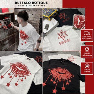 Áo phông  Hình Đôi Môi Kim Tuyến Tay Lỡ Form Rộng Chất Vải cotton 100% siêu đẹp hot trend 2024