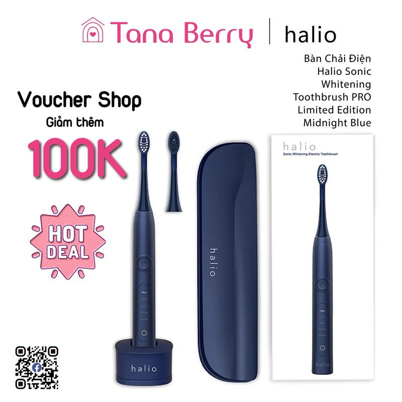 Bàn Chải Điện Halio Sonic Whitening Toothbrush Pro - Màu Midnight Blue