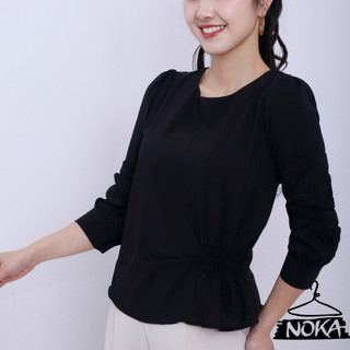 Áo công sở nữ cổ tròn lụa Nhật A78 NOKA
