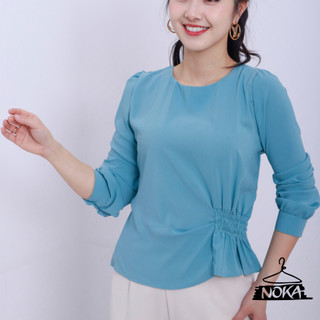 Áo công sở nữ cổ tròn lụa Nhật A78 NOKA