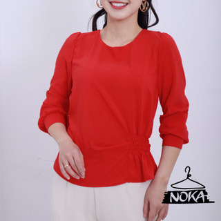 Áo công sở nữ cổ tròn lụa Nhật A78 NOKA