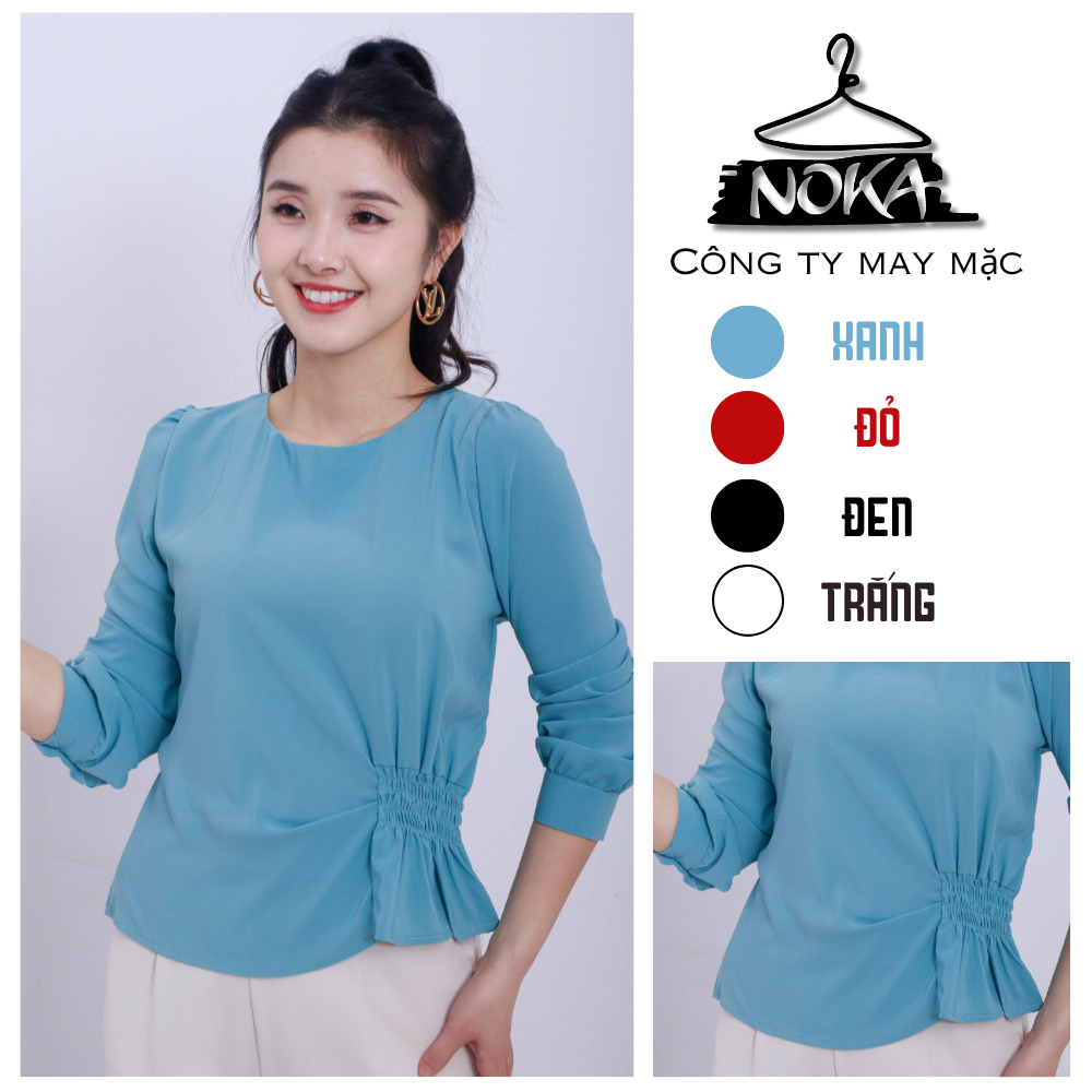Áo công sở nữ cổ tròn lụa Nhật A78 NOKA