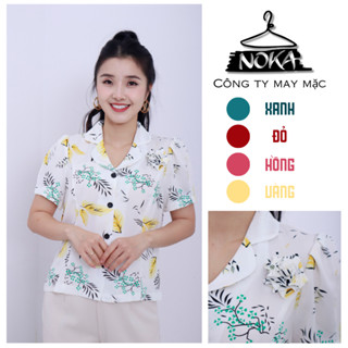 Áo sơ mi nữ tay bồng cổ vest M06 NOKA