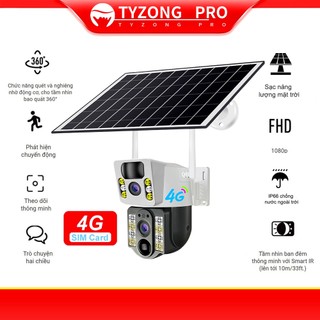 thẻ năng lượng mặt trời cctv TYZONG PRP tích hợp pin 4K PTZ không dây cctv ngoài trời không thấm nước camera an ninh