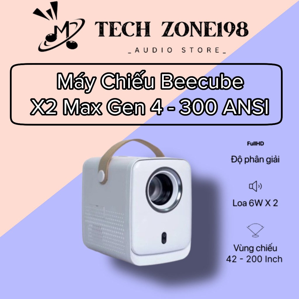 Máy Chiếu Mini BeeCube X2 MAX GEN 4 model 2023  - FULL HD 1080 tặng màn chiếu và giá đỡ 700k