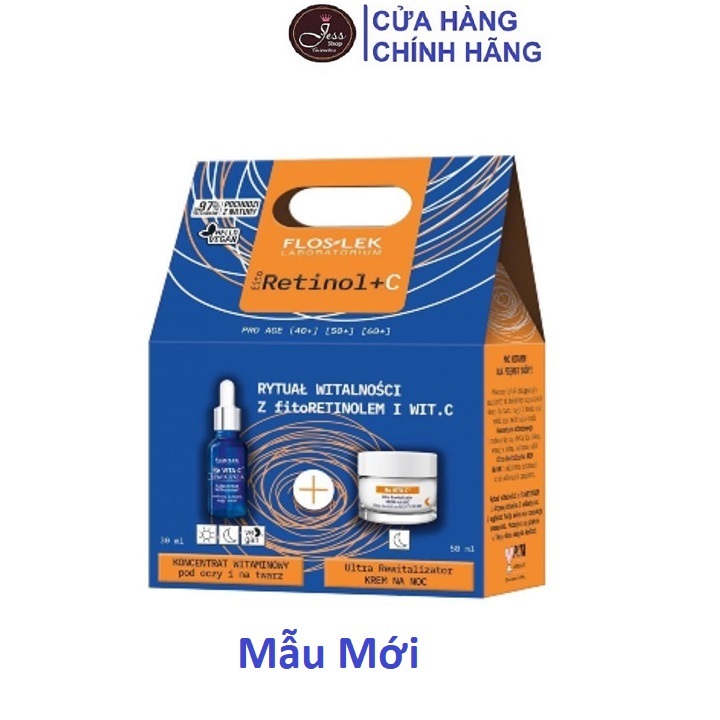Bộ Dưỡng Trắng Da Floslek ReVita C (Serum 30ml + Kem Dưỡng Đêm 50ml)